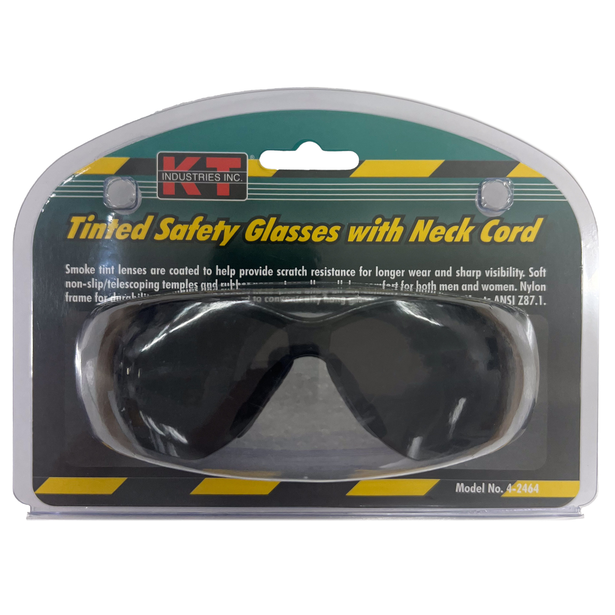 K-T Industries Fashion Safety Glasses with Cord — Tinted, Scratch-Resistant, Model# 4-2464